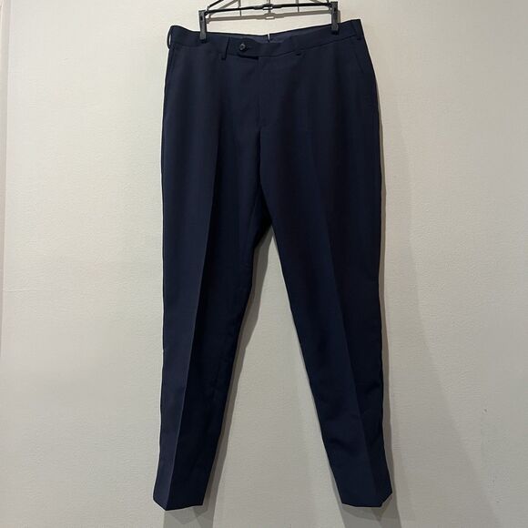 Suit Supply Soho F. LLI Cerruti Blue Traveller Wool Trouser Men’s 33x28 Blue - Picture 1 of 8